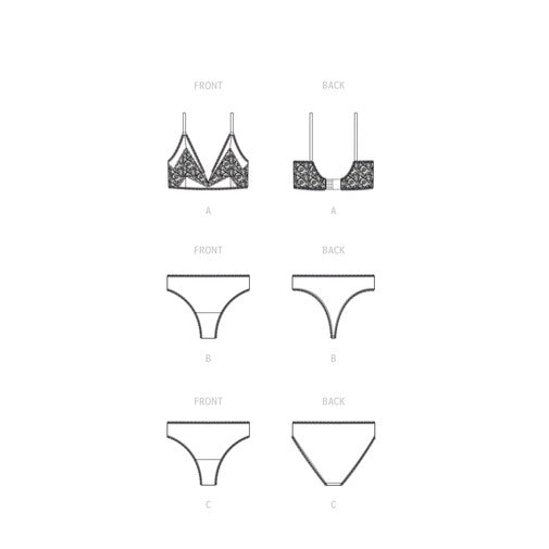 S9478 Misses' and Women's Bralette and Panties