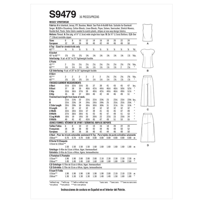 S9479 Misses' Sportswear