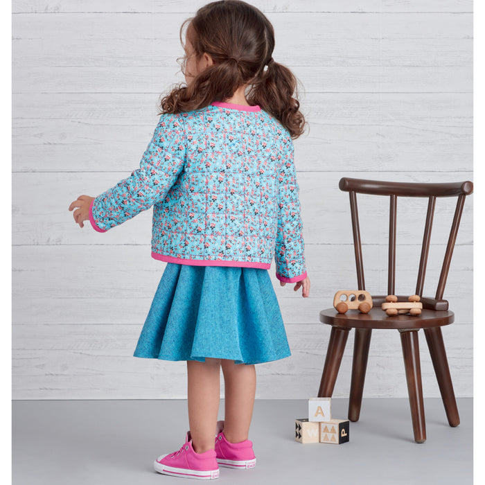 S9485 Toddlers' Knit Top, Jacket, Vest, Skirt and Pants