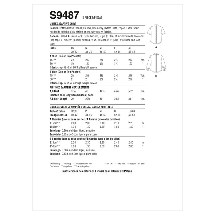 S9487 Unisex Adaptive Shirt