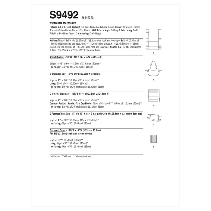 S9492 Wheelchair Accessories