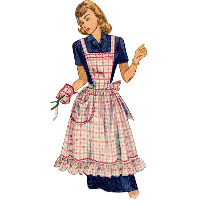 S9496 Misses' 1940s Vintage Apron