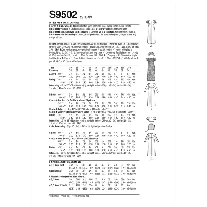 S9502 Misses' and Women's Costumes