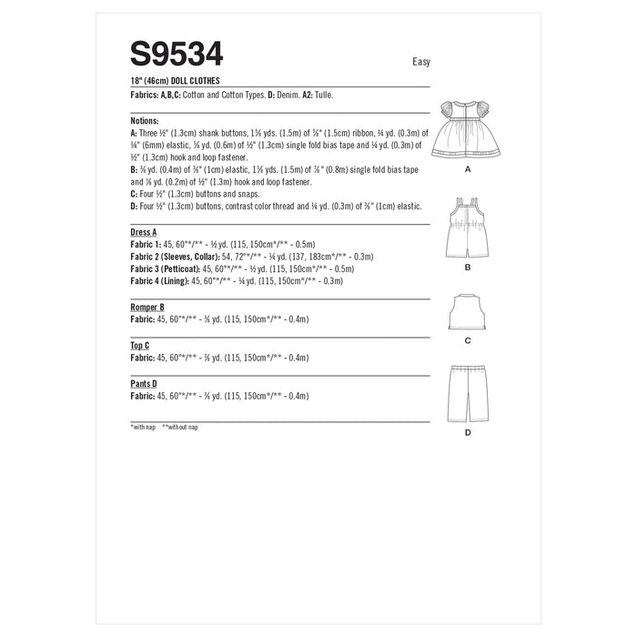 S9534 18" Doll Clothes