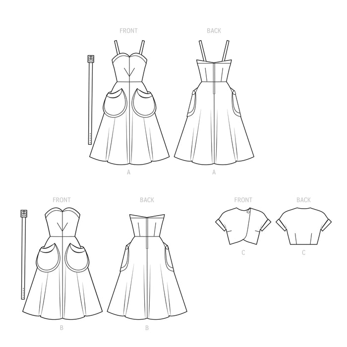 S9536 Misses' 1950s Vintage Sundress and Bolero