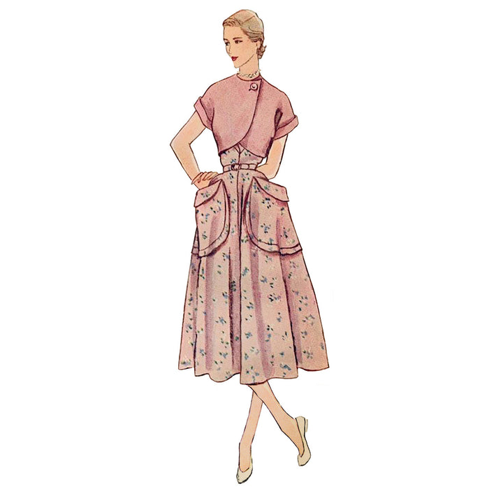 S9536 Misses' 1950s Vintage Sundress and Bolero