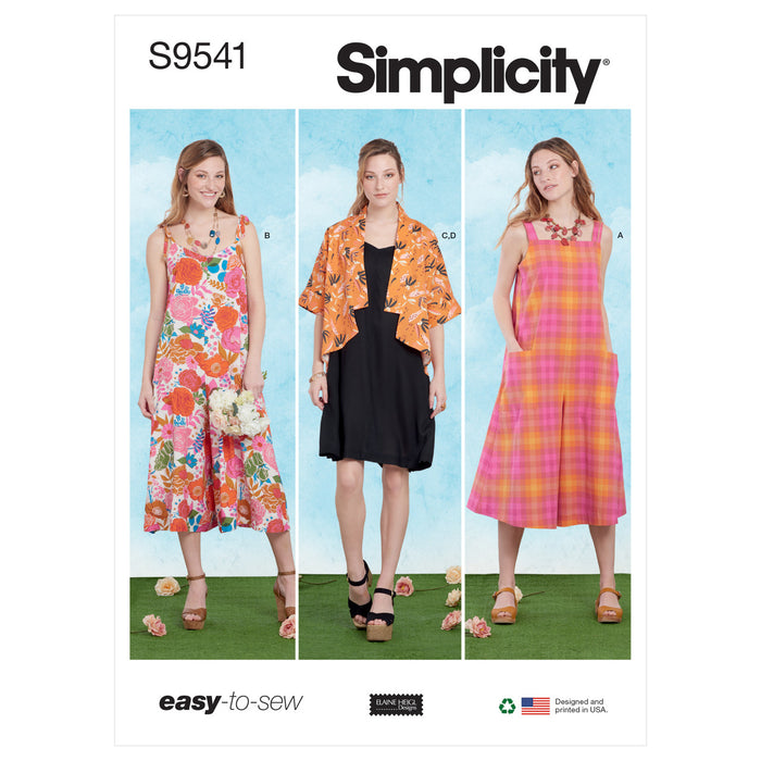 S9541 Misses' Jumpsuits, Dress and Jacket