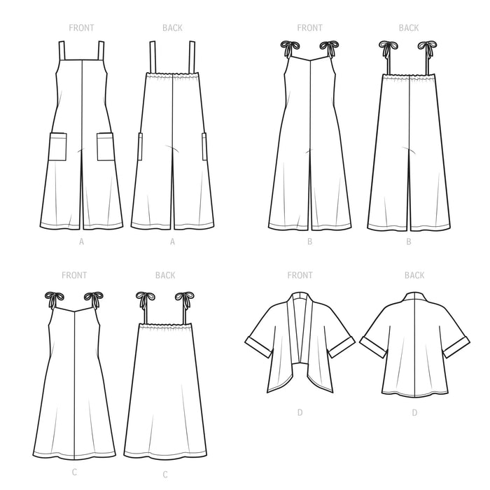 S9541 Misses' Jumpsuits, Dress and Jacket