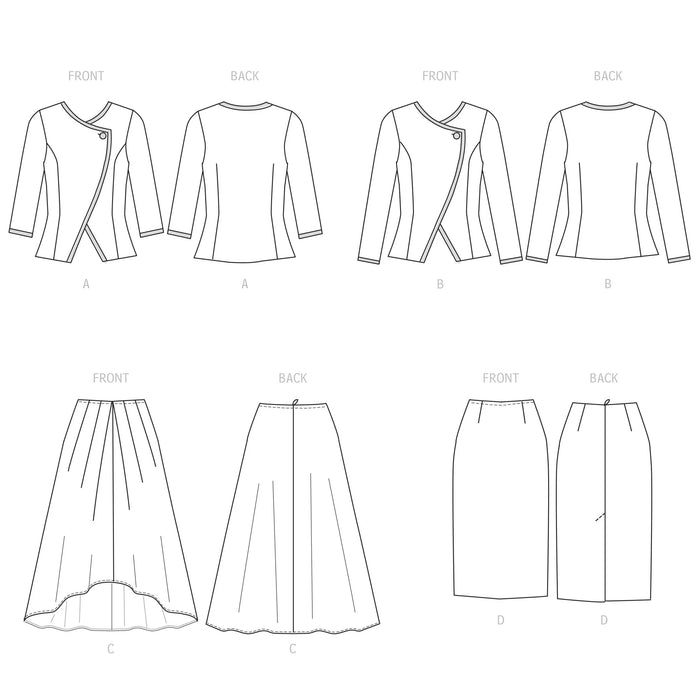 S9555 Misses' Jacket and Skirts