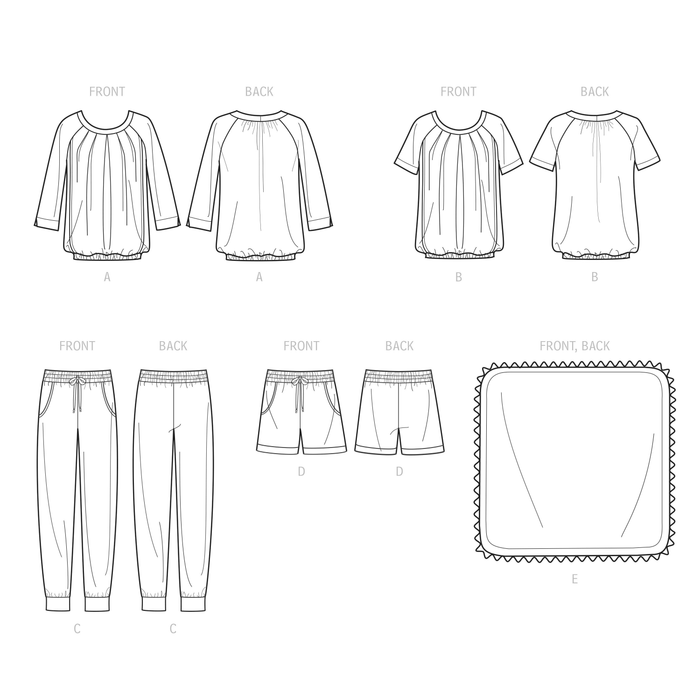 S9556 Misses' Nursing Tops, Pants, Shorts and Blanket