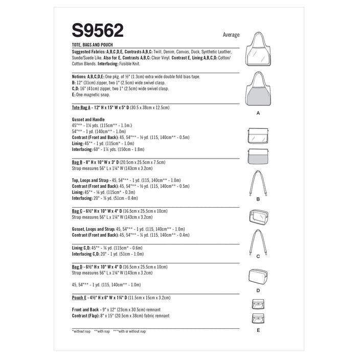 S9562 Tote, Bags and Pouch