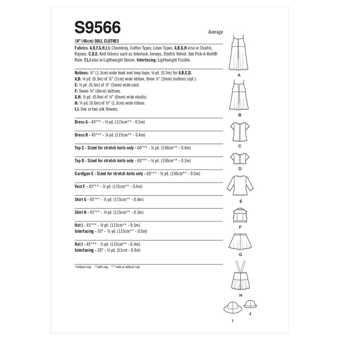 S9566 18" Doll Clothes