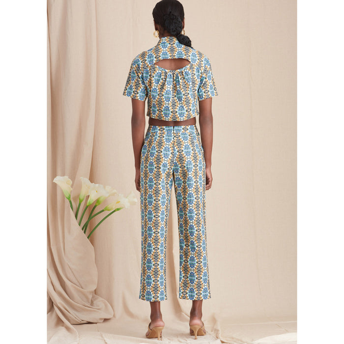 S9610 Misses' Set of Tops, Cropped Pants and Shorts