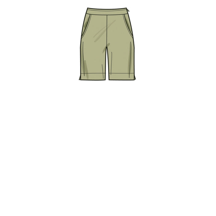 S9611 Misses' Tunic, Cropped Top, Pants and Shorts