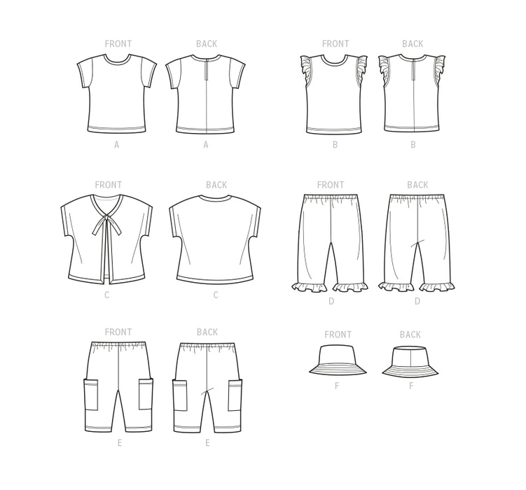 S9616 Babies' Tee-Shirts, Jacket, Pants and Hat