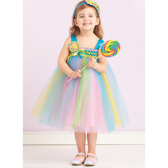 S9625 Toddlers' Tulle Costumes by Andrea Schewe Designs. Size: 6 m-4 y