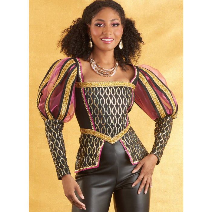 S9627 Misses' Costume Tops by Andrea Schewe Designs. Size: 32-48