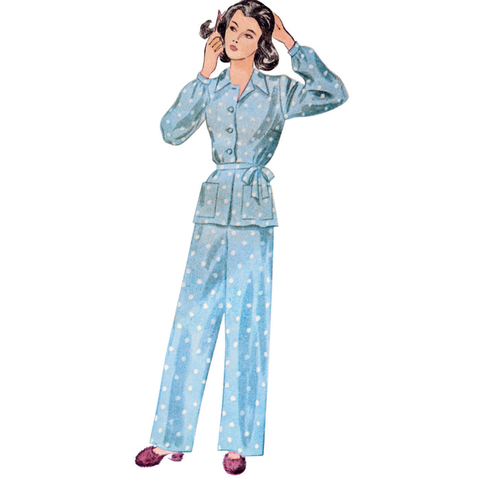 S9635 Misses' Vintage Lounge Top and Pants. Size: 32-48