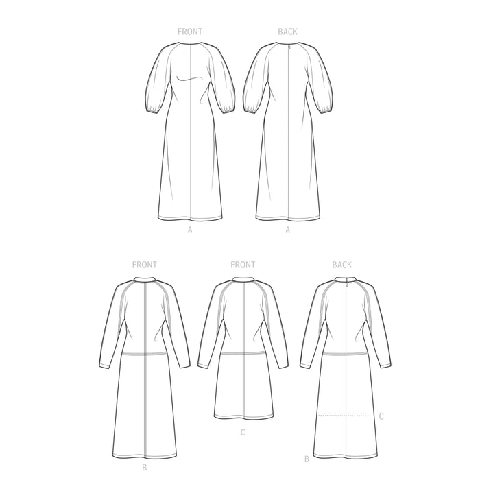 S9640 Misses' Dolman Sleeve Dresses. Size: 32-48