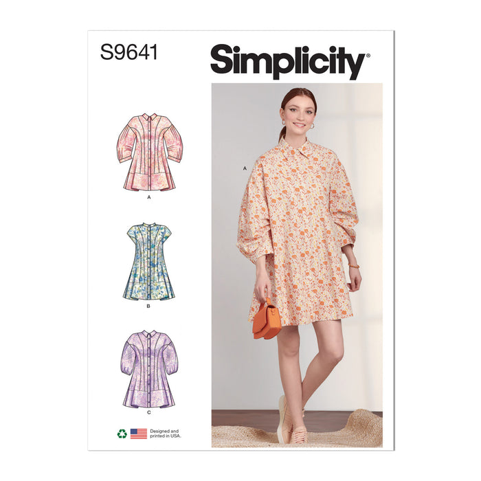 S9641 Misses' Button Down Dress. Size: 30-48