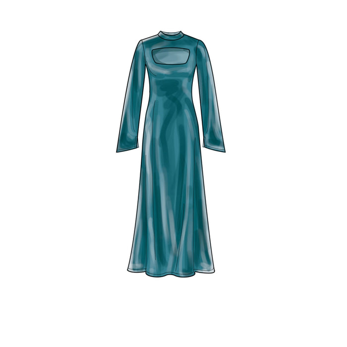 S9644 Misses' and Women's Knit Dress in Three Lengths. Size: 36-54