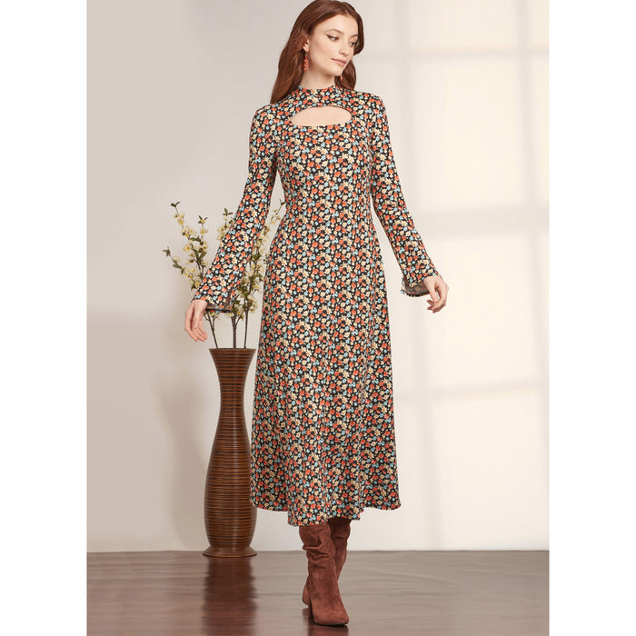 S9644 Misses' and Women's Knit Dress in Three Lengths. Size: 36-54
