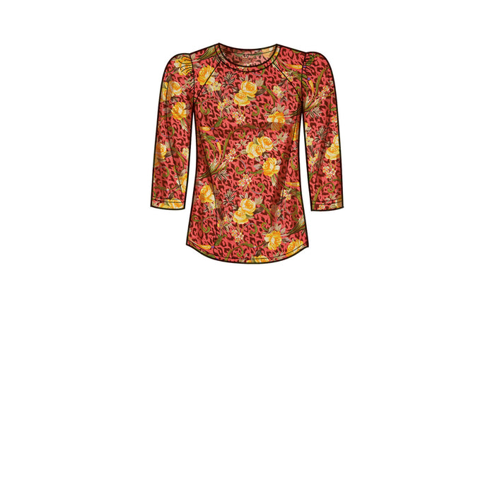 S9645 Misses' Knit Tops. Size: XS-XXL