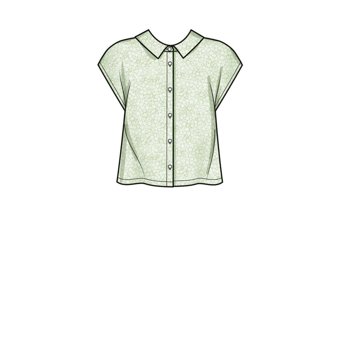 S9646 Misses' Button Down Top. Size: 34-52