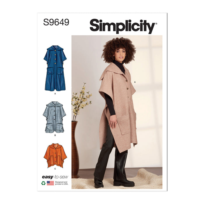 S9649 Misses' Ponchos Size: S-XXL
