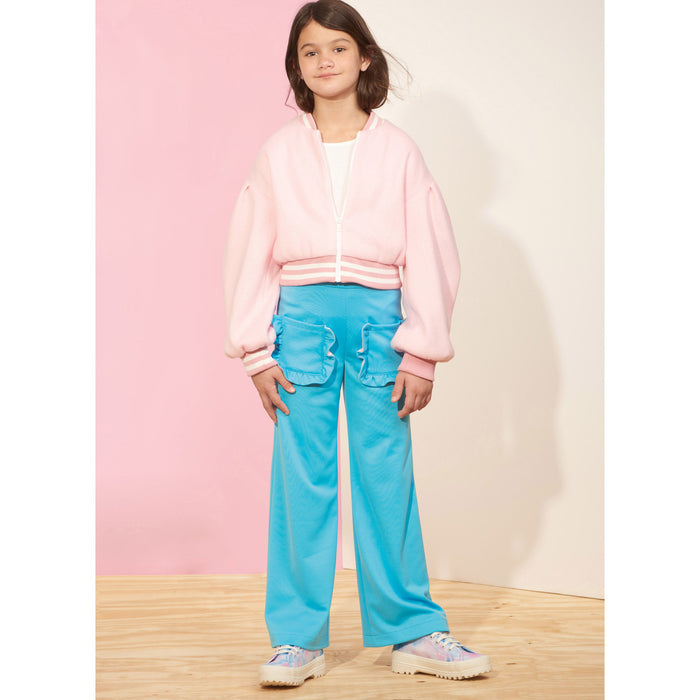S9654 Children's and Girls' Jacket, Pants and Skirt. Size: 3-14 y