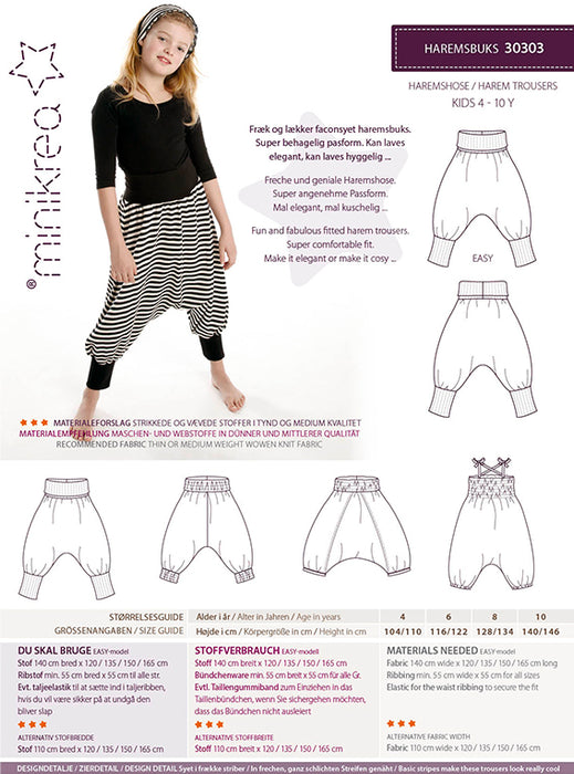 30303 Harem Trousers - Size: 4-10 y