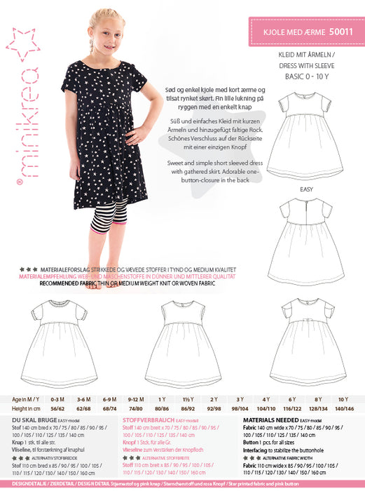 50011 Dress with sleeve - Size: 0-10 y