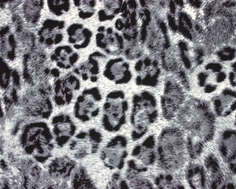 Stretch Crepe - NAVY SNOW LEOPARD