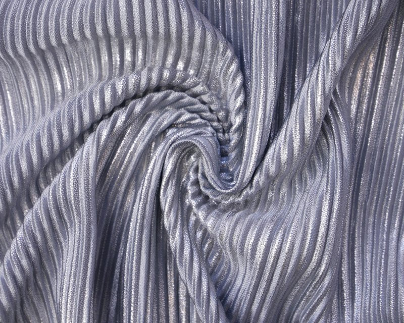 Foil Pleated Jersey - GREY/SILVER