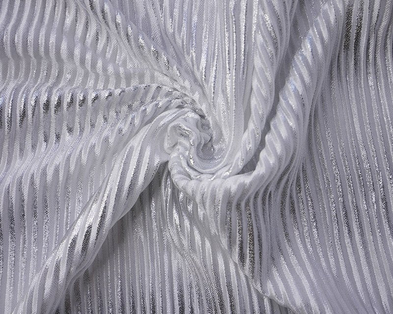 Foil Pleated Jersey - WHITE/SILVER