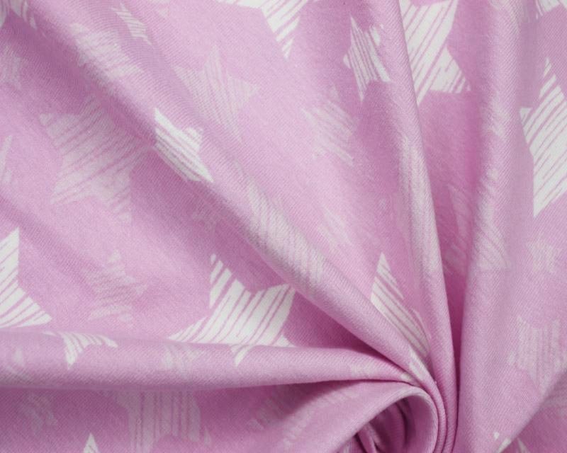 Striped Stars Cotton Jersey-Pink