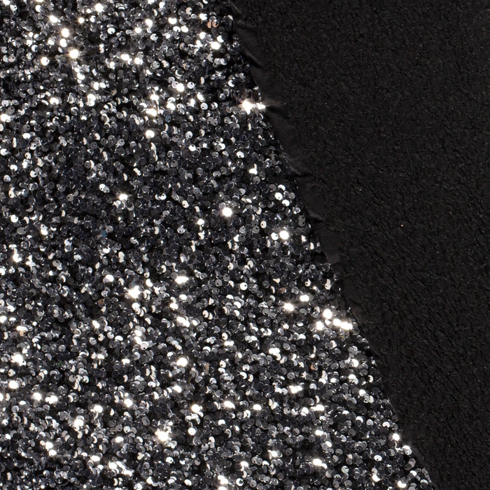 Sequins on Velour - SILVER