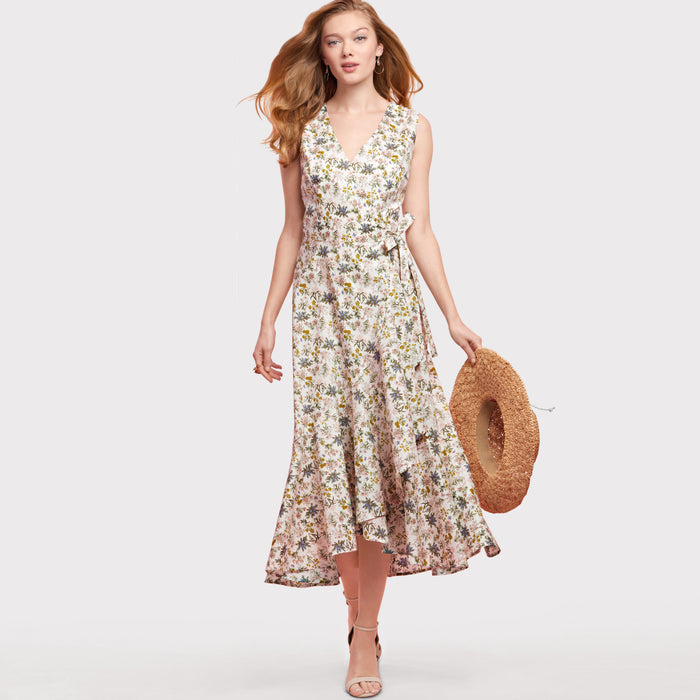 S8637 Misses' Wrap Dress. Size: 32-50