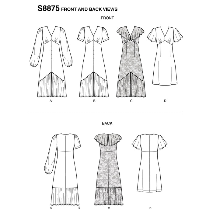 S8875 Misses' Dresses. Size: 32-48