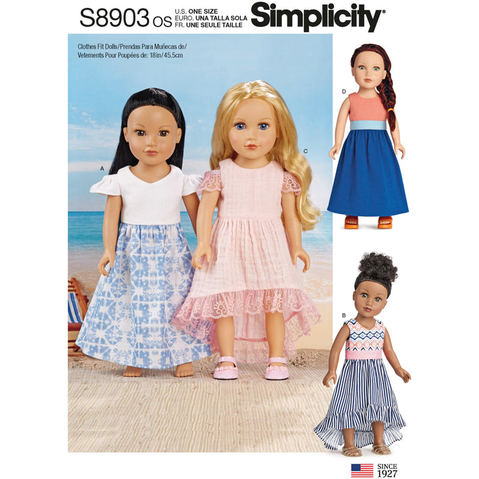 S8903 18" Doll Clothes. Size: One Size