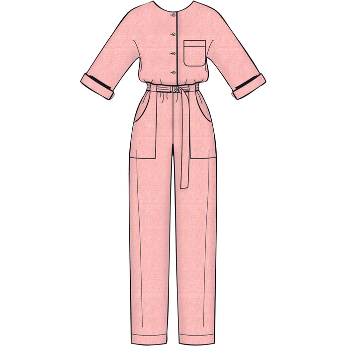 S8907 Misses' Jumpsuit, Romper, Dresses, and Belt. Size: 32-48