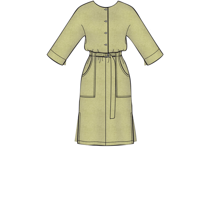 S8907 Misses' Jumpsuit, Romper, Dresses, and Belt. Size: 32-48