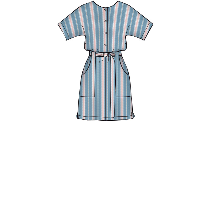 S8907 Misses' Jumpsuit, Romper, Dresses, and Belt. Size: 32-48