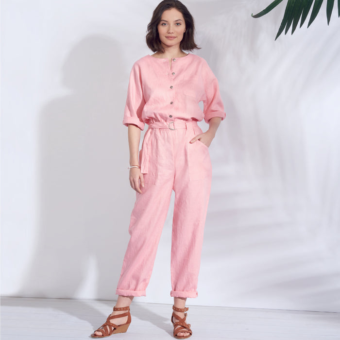 S8907 Misses' Jumpsuit, Romper, Dresses, and Belt. Size: 32-48