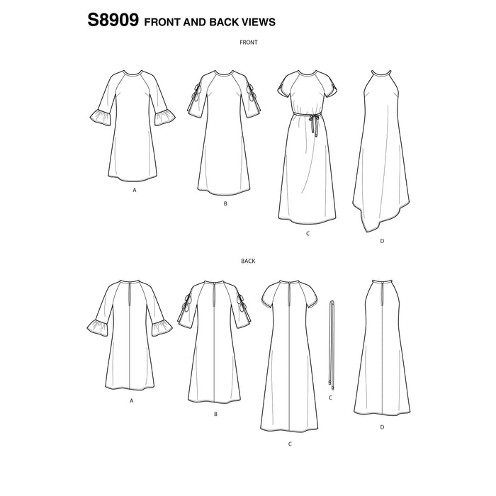 S8909 Misses' Dresses. Size: 32-50
