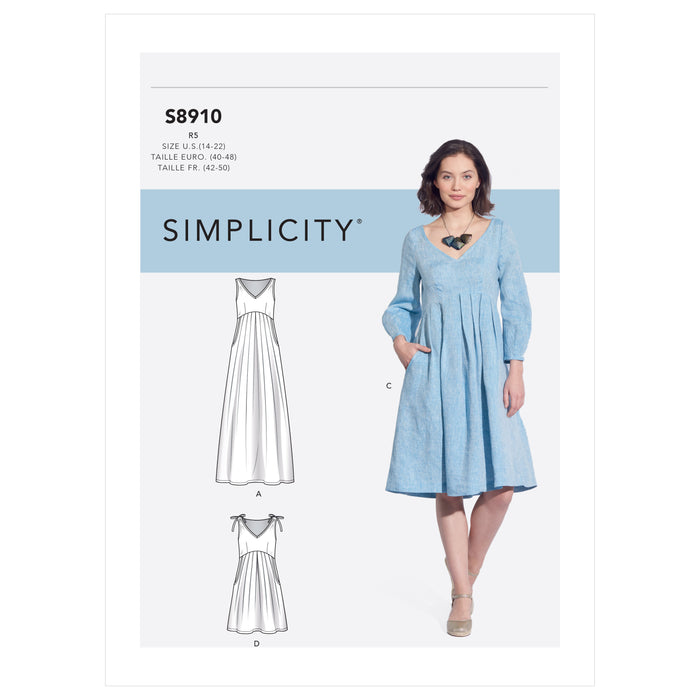 S8910 Misses' Dress. Size: 32-48