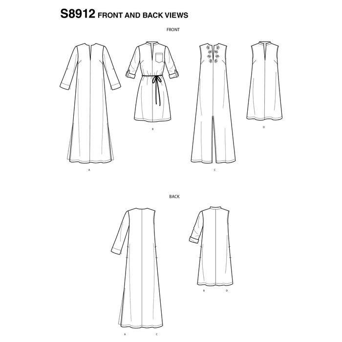 S8912 Misses' Dresses. Size: 32-50