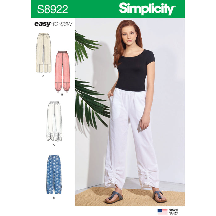 S8922 Misses' Pull-On Pants. Size: 32-48