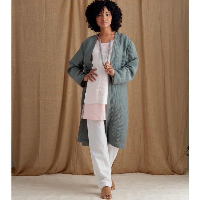 S8924 Misses' Jacket, Top, Tunic, and Pull-On Pants. Size: 32-50