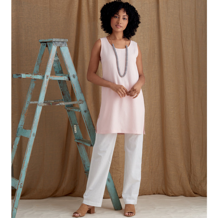 S8924 Misses' Jacket, Top, Tunic, and Pull-On Pants. Size: 32-50